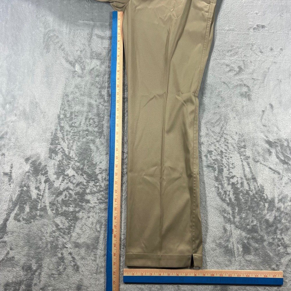 NIKE Golf Pants Mens 34x32 Khaki Good Dri-FIT Flat Front Trousers 472532-235 - Picture 12 of 16